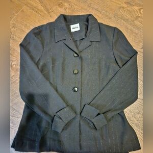 Leslie Fay Black Pinstripe Blazer Jacket